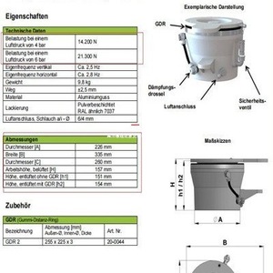 Amortisseur industriel en plastique BILZ Air Spring BIAIR2-ED-AL-G 8,9 kg Allemagne - Product Image 1
