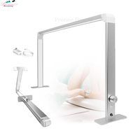 Table à ongles carrée pliable grande taille, couleurs ajustables, lumière demi-lune pour salon de beauté, lampe de bureau rose pour ongles
