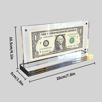 Cadre en acrylique transparent personnalisé, support d'affichage pour monnaie, porte-billets pour protéger les billets et les timbres, fournitures de collection