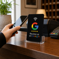 Carte NFC TapFive pour avis rapides avec puce NTAG213, étanche, pour restaurants/boutiques sur Google/TikTok/Instagram - Marque ecardlink