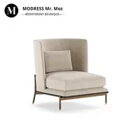Chaise de canapé simple design italien salon de luxe moderne et léger avec dossier en tissu pour chambre à coucher