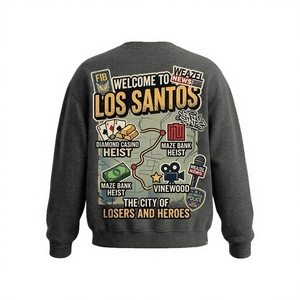 Sweat-shirt à col rond pour homme Grand Theft Auto V The Los Santos Heist, coupe classique, imprimé, en coton, décontracté, automne - Product Image 2