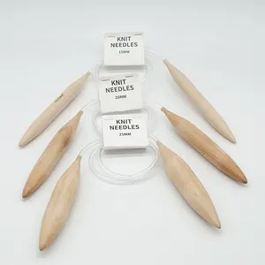 Aiguilles à tricoter circulaires en bois Jumbo <span class=keywords><strong>15mm</strong></span> pour outil de tricotage à la main - Product Image 1