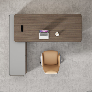 Nhà Máy Bán Hàng Trực Tiếp 2.0 M MDF Có Thể Điều Chỉnh Sang Trọng Văn Phòng Bảng Hiện Đại L Hình Dạng Bàn Văn Phòng Cho CEO - Product Image 4