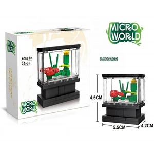 Tanque de peces, adorno de mesa, <span class=keywords><strong>modelo</strong></span> de langosta, lagarto, bloques de construcción de partículas grandes, juguete de regalo de montaje para niño 2025 - Product Image 2