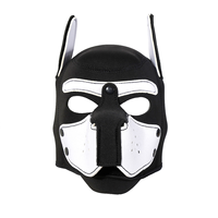 Masque de chien en néoprène pour adultes, jouet sexuel SM, imperméable, noir, amovible, couvrant tout le visage avec oreilles