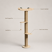 Arbre à chat multi-niveaux du sol au plafond, tour à chat multifonctionnelle de luxe en bois massif, en stock, livraison rapide