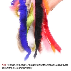 Tira de piel de conejo de corte cruzado, tiras Zonker de pelo de liebre, Material de atado de moscas, serpentinas, plantillas de Cabeza de Acero, plantillas de espasmos Coho - Product Image 3