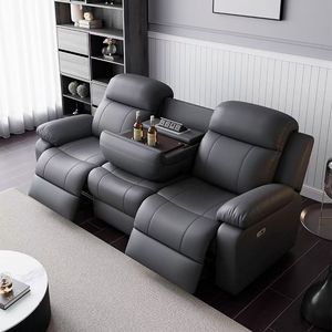 <span class=keywords><strong>Canapé</strong></span> 3 places inclinable <span class=keywords><strong>électrique</strong></span> moderne en cuir véritable, best-seller, avec télécommande, design luxueux pour salon - Product Image 4