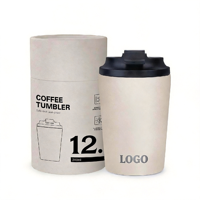 Mug à café isotherme en acier inoxydable de 12 oz, très vendu, avec couvercle rabattable personnalisé, thermos à café portable, cadeau d'affaires