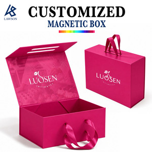 Custom Logo Coated Paper Folding Magnetic <strong>Gift</strong> Box with Handle Recycled Materials Glossy Lamination <strong>pink</strong> <strong>Gift</strong> <strong>Boxes</strong> - Product Image 1