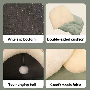 Foldable pet <b>house</b> Plush cat nest Detachable washable dog <b>bed</b> Mat warm semi-enclosed Pet <b>house</b> <b>bed</b> mat - Product Image 5