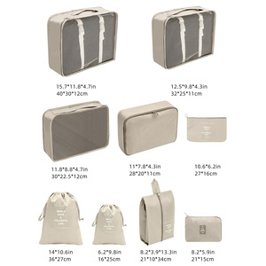 Sac de rangement pour valise de voyage avec logo personnalisé, ensemble de 9 organisateurs de compression, cubes de rangement pour bagages de voyage, sacs de rangement pour bagages - Product Image 4