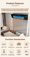 Nuevo Calentador Infrarrojo de Grafeno, Chimenea Eléctrica de Pared con Llama de Vapor de Agua, 4000W, Control Inteligente por WiFi