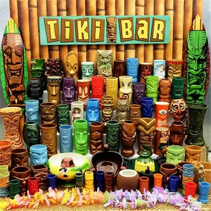 giant oversized unique kiti cocktail glass tiki colourful long glasses cocktail unique painted