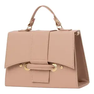 Sac bandoulière vintage bohème pour femme Fana avec motif géométrique, en cuir véritable, pochette à maquillage couleur nude, fermeture à fermoir, toutes saisons - Product Image 3