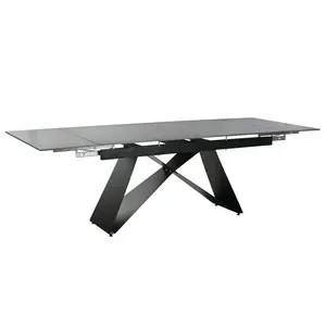 Mesa de Comedor de Metal 160x90x75cm Extensible - Product Image 1