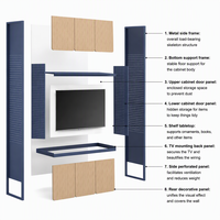Armoire de rangement multimédia en acier et bois TOPOHUT PBSA/BTR FF&E Projects, structure KD en acier CR et panneaux MFC, conforme TSCA VI