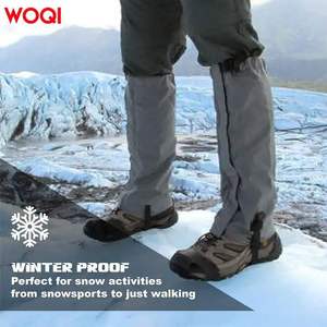 Polainas Impermeables Woqi para Senderismo, Esquí, Montañismo y Camping, Unisex, Color Gris, con Bolsa de Almacenamiento - Product Image 2