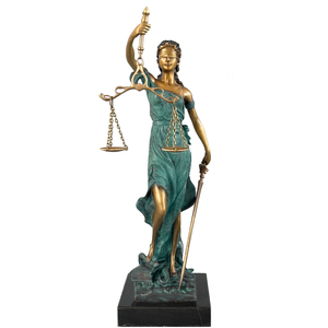 Estatua de Lady <span class=keywords><strong>Justice</strong></span>, diosa con los ojos vendados, escultura de cobre, artesanía, grabado de Metal de Navidad, adorno para el salón para bufetes de abogados - Product Image 1