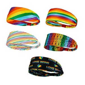 Vente en gros de bandeaux de sport arc-en-ciel absorbant la transpiration et anti-transpiration, bandeaux de yoga, accessoires pour cheveux - Product Image 2