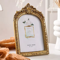 Cadres Photo Dorés Vintage Cadre Photo Décoratif Arche en Dentelle pour Présentoir Décoration de Chambre Maison Décor de Photo de Mariage