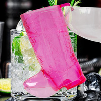 Verre à liqueur en polystyrène transparent de 2oz en forme de botte avec chaîne, gobelet à liqueur en plastique avec logo personnalisé
