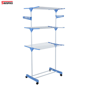SANIPRO Séchoir à <span class=keywords><strong>linge</strong></span> pliable multifonctionnel à <span class=keywords><strong>poteau</strong></span> unique avec ailes, <span class=keywords><strong>pour</strong></span> intérieur et extérieur - Product Image 1
