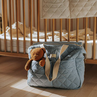 Voyage personnalisé logo personnalisé maman bébé sac à bandoulière coton maman Nappy organisateur matelassé couche fourre-tout