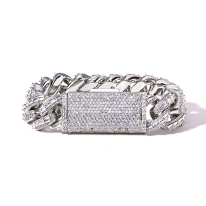Custom OEM 18K Real <b>Gold</b> Plated Moissanite Cuban Link <b>Bracelets</b> 925 Silver Micro Pave Hip Hop Iced Out Fine Jewelry Vendor B2B - Product Image 6