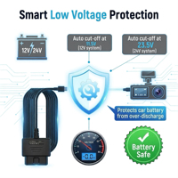 Kit de Cableado para Cámara de Coche OBD a USB C, Cable de Alimentación con Monitorización de Estacionamiento, Convertidor de Voltaje Integrado 5V 3A 3.2M, Plug and Play para DVR y GPS de Coche