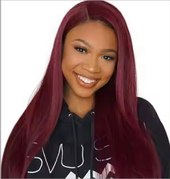 Pelucas Rebecca, pelucas delanteras de encaje rojo burdeos, pelucas rectas de 19 pulgadas con pelo de bebé para mujeres negras, densidad 150%, todos los colores - Product Image 5