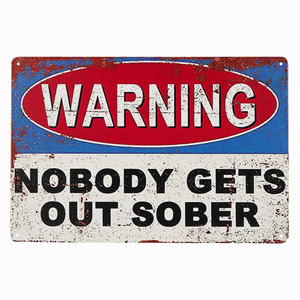 Personne ne sort sobre cuisine salon décorations murales autocollants métal étain signes - Product Image 3