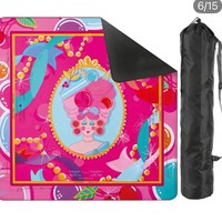 Tapis de jeu de Mahjong américain avec sac de transport, base en caoutchouc antidérapante, tapis de jeu de Mahjong carré, motif floral personnalisé, tapis de jeu de Mahjong