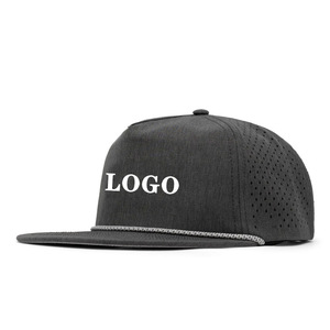 Gorra Deportiva de Golf de 6 Paneles, Personalizada por el Fabricante, Impermeable, de Poliéster, para Viajes al Aire Libre, con Orificios Cortados con Láser, Visera Plana y Cierre a Presión - Product Image 1