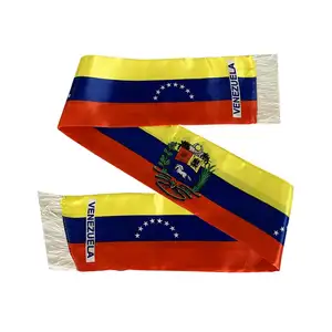 100% poliestere lavorato a maglia personalizzato calcio Venezuela portogallo sciarpa da calcio tessuta