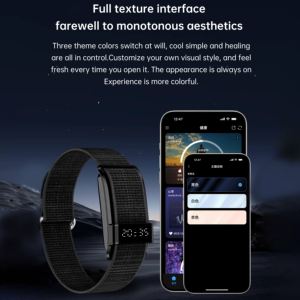 Bracelet connecté S18 intelligent avec suivi de la fréquence cardiaque, surveillance du sommeil, longue autonomie de la batterie, étanche IP68, bracelet en toile compatible - Product Image 3