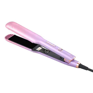 Factory Professional 2 IN 1 LED Hair Straightener Flat Iron Hot Plate Salon Tool Wet Dry Hair Curler Portable Scald-Resistant