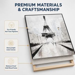 Pintura <span class=keywords><strong>al</strong></span> Óleo Impresionista Pintada a Mano de la Torre Eiffel, Escena Monocromática de Calle Parisina, Arte Moderno para Decoración del Hogar - Product Image 5