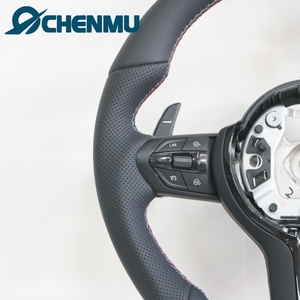 Volant de voiture en cuir perforé à fond plat de haute qualité pour <span class=keywords><strong>BMW</strong></span> M3 M5 F10 F30 F26 F06 F12 F15 F16 F22 F33 F34 F80 X3 X4 - Product Image 3