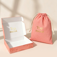 Caja de Embalaje de Cosméticos Rígida, Reciclable y Ecológica, Impresa Personalizada, con Carpetas, Bolsa de Papel Corrugado Rosa para Envíos y Regalos, para el Cuidado de la Piel
