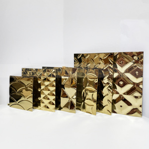 Panneau décoratif en acier inoxydable gaufré EX868 pour la décoration murale intérieure des centres commerciaux - Product Image 1