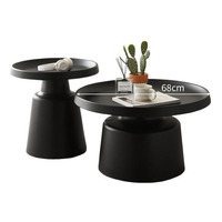 Table basse ronde de luxe 2026 en acier au carbone thermolaqué, durable, moderne, pour salon, blanche et noire
