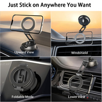 Support de téléphone magnétique pour voiture à ventouse, pliable, rotation à 360 degrés, support de téléphone universel multifonctionnel