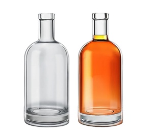 En Stock Licor vacío redondo vacío 750ml 1000ml <span class=keywords><strong>Vodka</strong></span> 200 ml Botella de vidrio Licor para botella de 750ml para licor con - Product Image 1