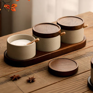 <span class=keywords><strong>Set</strong></span> di Contenitori per Spezie in Ceramica Stile Retrò, Combinazione per Cucina Domestica, Barattoli per Condimenti, Pepe e Sale - Product Image 2