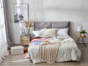 Plaid en coton tricoté doux et lisse <span class=keywords><strong>GHT</strong></span> pour lit, canapé, adultes et enfants - Product Image 4