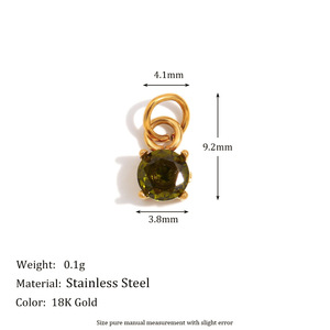 18K mạ vàng nhỏ gọn Vòng đá quý Mặt dây chuyền đa năng tự làm đồ trang sức phụ kiện đơn giản thời trang mặt dây chuyền quyến rũ - Product Image 4