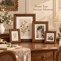 Cadre photo personnalisé, cadre photo vintage sculpté pour mur et table, décoration classique pour la maison, cadres photo sur mesure en gros