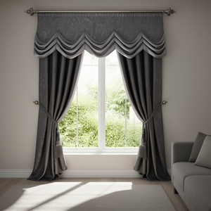 Cortinas Jacquard de 2.7m con Forro de Satén, Tratamientos para Ventanas, 100% Poliéster, Tela Tejida de Peso Medio - Product Image 2